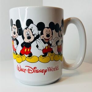 Walt Disney World Parks Authentic Mickey Mouse 4 Face Ceramic Coffee Mug Cup
